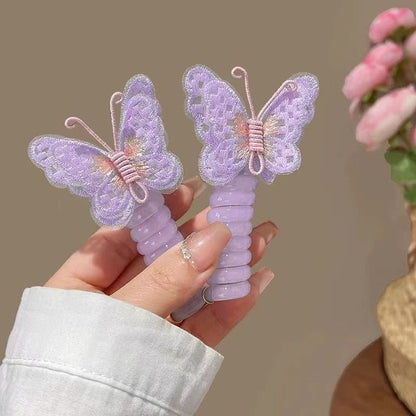 Children's New Embroidered Butterfly Phone Line Hair Ring 3d8bebd4 207d 4a80 ad86 0619cefefa38