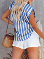 Short Sleeve Striped Women's Loose Single Breasted Shirt 3d8ecd37 90df 466d b7dc 1cc9335bd3ad