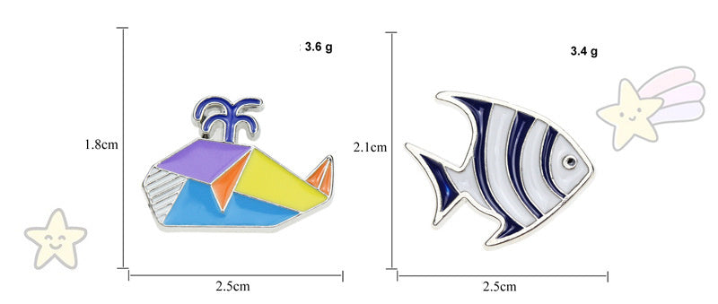 Cartoon Whale Tropical Fish Brooch Ornament Student Coat Hat Cute Brooch Collar Pin 3dd1f59b 635d 4214 a0dd 1a0b186cb549
