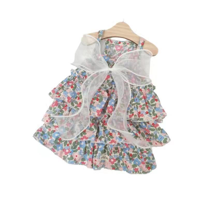 Spring And Summer Dog Clothes Cat Clothing Pet Cotton Floral Slip Dress Mesh Skirt Dress 3de778d2 5adf 479a b580 dcda95b6f6d8