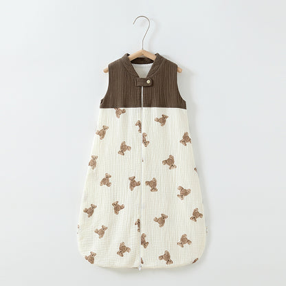 Baby Sleeping Bag Double Layer Patchwork Stand-up Collar Gauze Waistcoat Sleeping Bag 3de95809 1dca 4326 b67c 499d6cdb3bfa