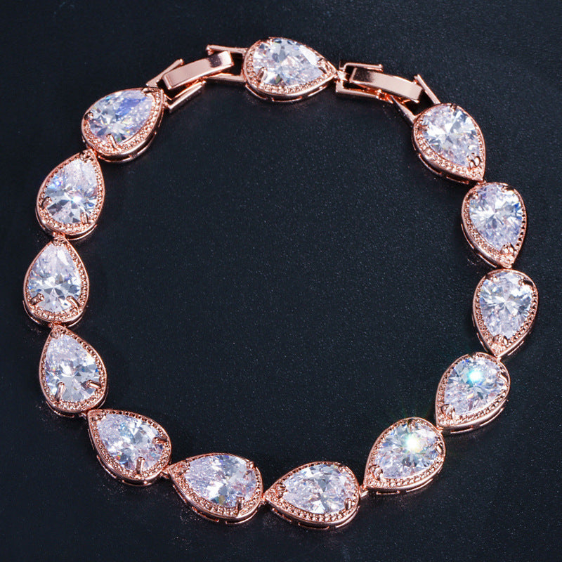 Fashion Drop-shaped Zircon Bracelet For Women