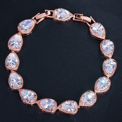 Fashion Drop-shaped Zircon Bracelet For Women