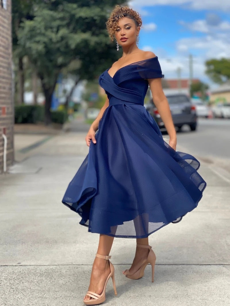 Womens Solid Casual Party Night Dress Club Off Shoulder Gown Elegant Backless Sexy Dress Birthday 3deee811 a6cf 4901 9ca8 376