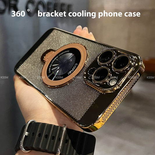 Rotary Magnetic Adhesive Bracket Electroplating Heat Dissipation Suitable For 15 Phone Case 3df80daf f58e 4252 8ce3 9c20632ee