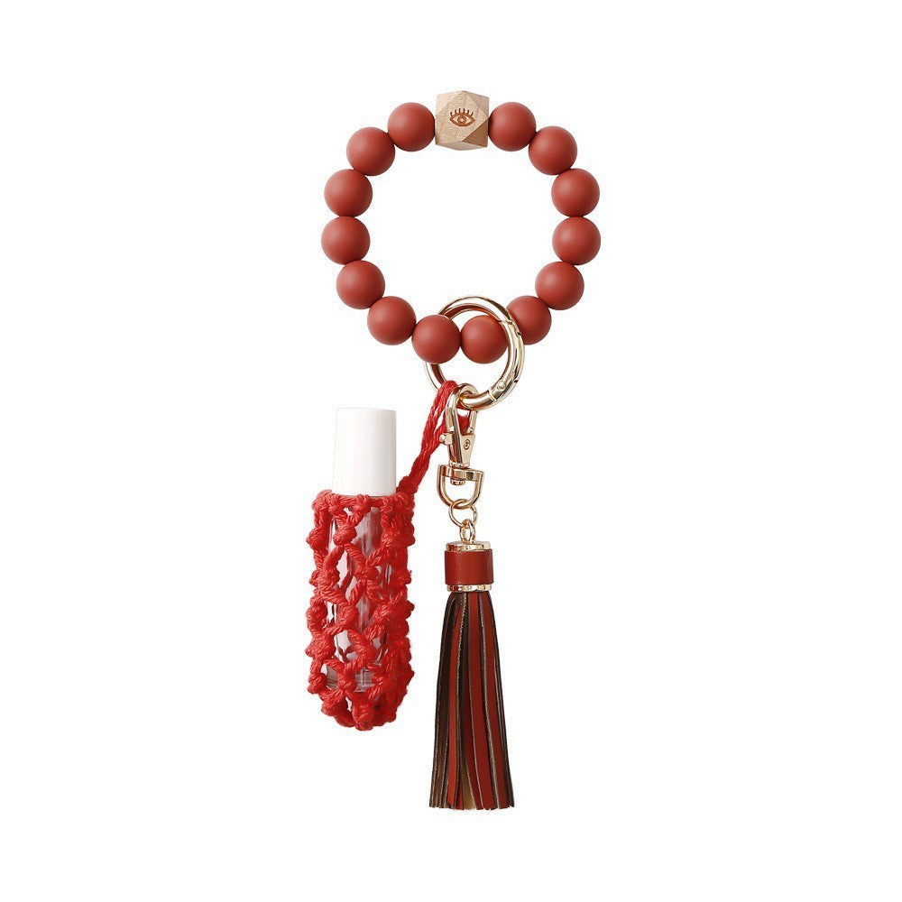 Silicone Wrist Keychain Handmade Beaded Leather Tassel Bracelet 3e1209b4 8097 4c79 aff8 48ceffd5e664