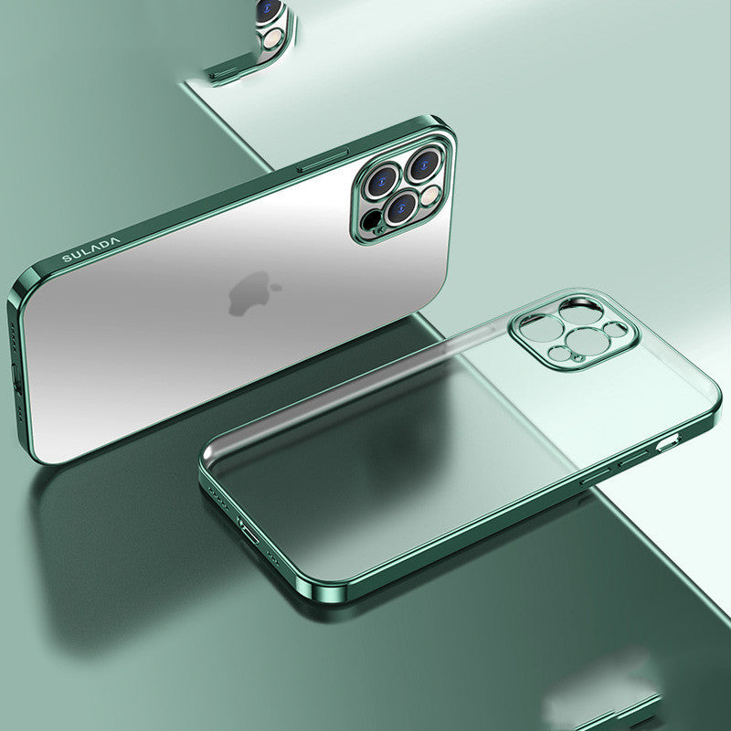 Luxury Square Frame Plating Clear Matte Transparent Silicone Cover 3e217e77 3e1c 486e b6a1 9f66b93b1970