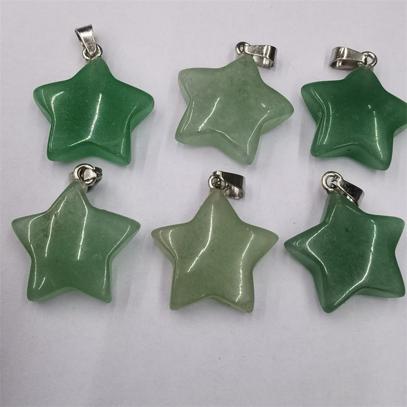 Natural Stone Crystal Agate Shuangbu Face Five-pointed Star Pendant 3e253ff8 2a40 4cc8 9441 cfaf56f42fde fine