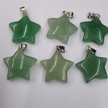 Natural Stone Crystal Agate Shuangbu Face Five-pointed Star Pendant 3e253ff8 2a40 4cc8 9441 cfaf56f42fde fine