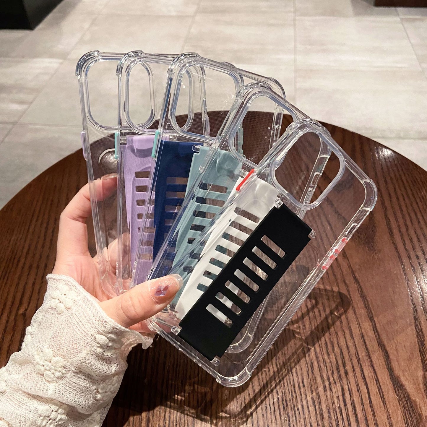 Transparent Case Wrist Strap Bracket Non-slip Phone Case - 图片 5