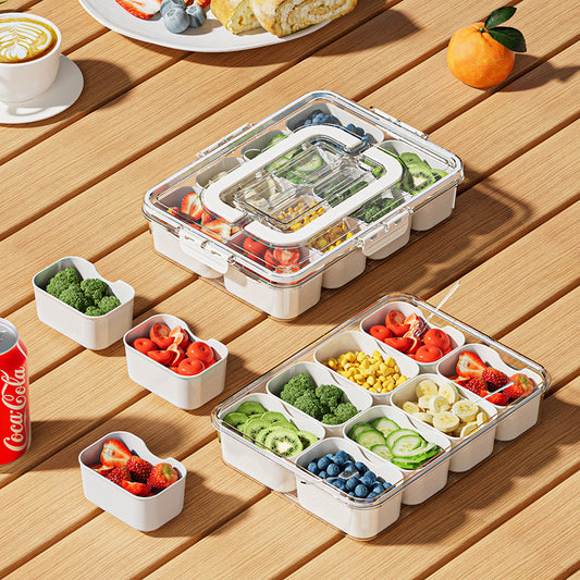 8 Grids Divided Serving Tray Fruits Snack Box Organizer Food Storage Container Seasoning Separator Box Refrigerator Organizer - HD Wireless Product #1