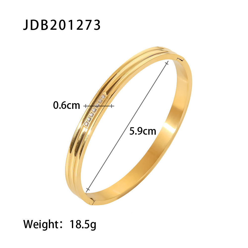 Fashionable And Versatile Gold-plated Stainless Steel Bracelets With Zirconia 3e64000e f08d 4fc4 8055 33569ada81e1