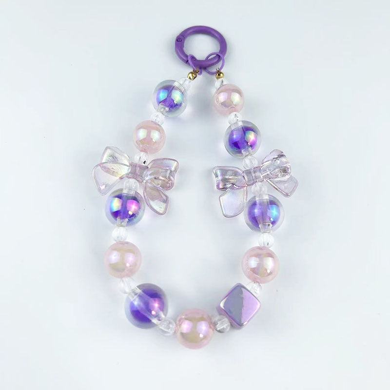Bow Luminous Colorful Acrylic Beads Mobile Phone Charm Keychain 3e65319f dfbd 4188 994a 5acecf99c825