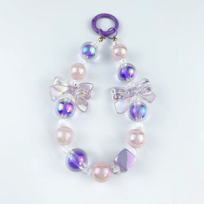 Bow Luminous Colorful Acrylic Beads Mobile Phone Charm Keychain 3e65319f dfbd 4188 994a 5acecf99c825