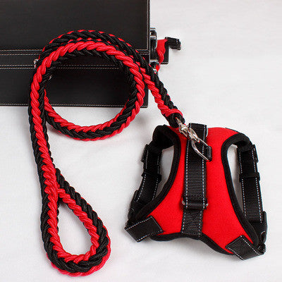 New Nylon Medium Large Dog Harness Collar K9 Padded Extra Reflective Collar Puppy Lead Pets Vest Dog Vest Husky Dogs Supply 3