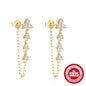 Female Pure Silver Chain Connected Diamond Studded Earrings 3e94470a d506 4908 bd8b 03b415532d8f