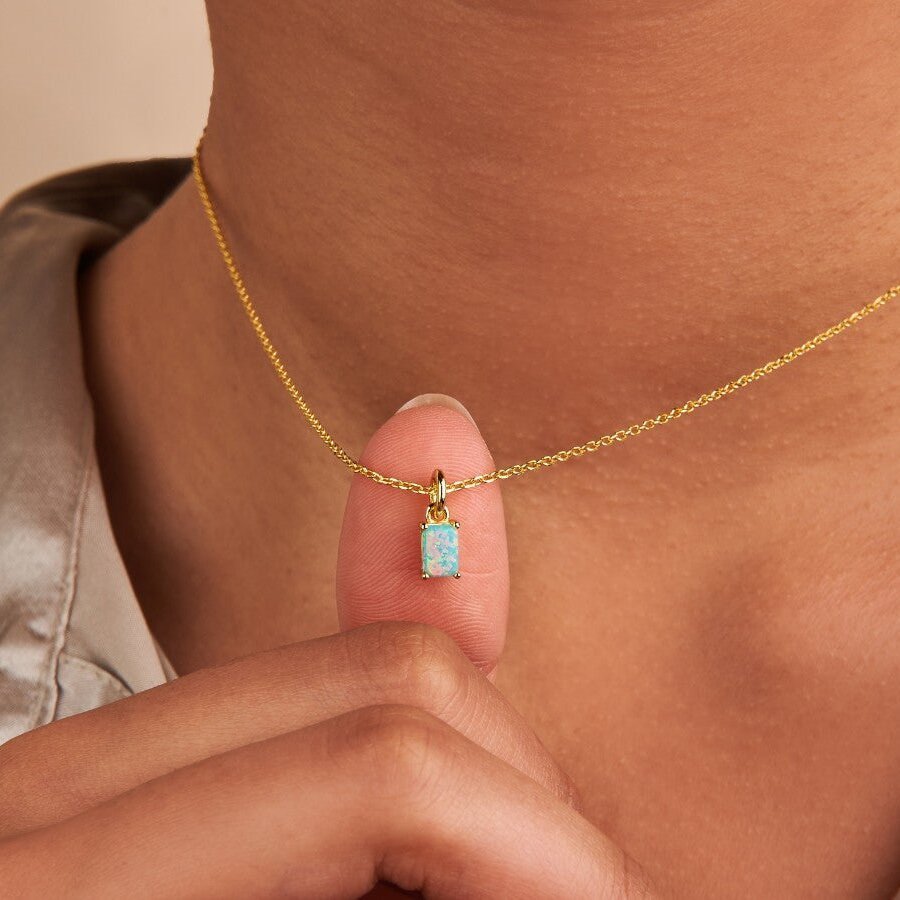 Rectangular 12month Birthday Stone Pendant Colorful Zircon Clavicle Chain 3ea3d067 bd01 4902 a0e8 61e0789256c5
