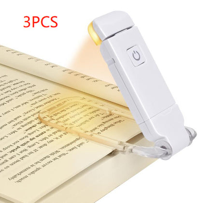 LED USB Rechargeable Book Reading Light Brightness Adjustable Eye Protection Clip Book Light Portable Bookmark Read Light 3eb