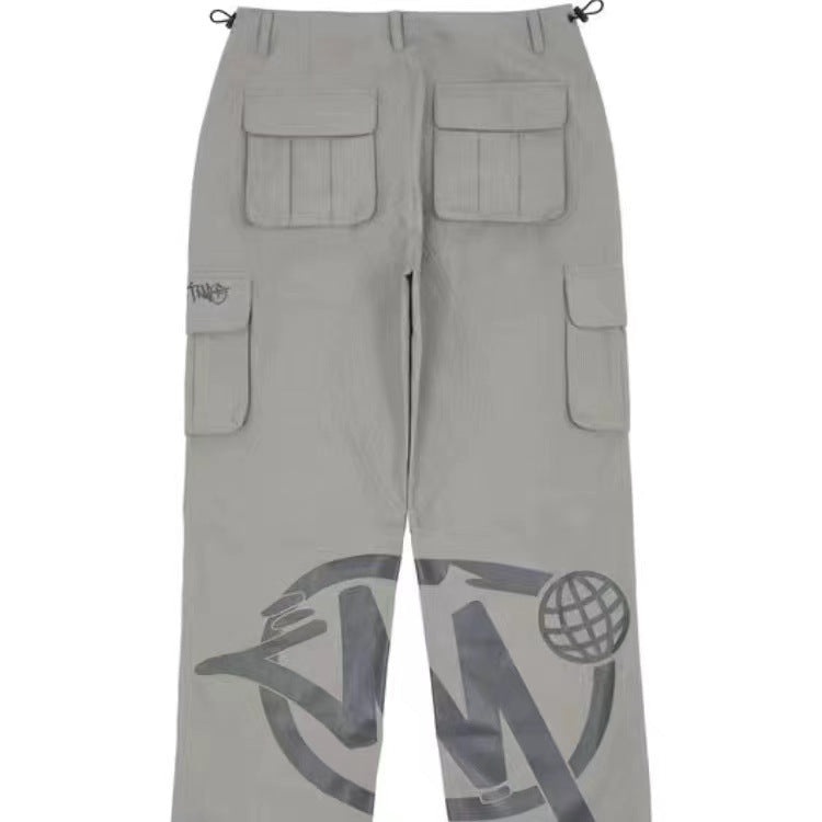 Men's Pants Street Summer Casual Straight Pants European And American Printed Elastic Neutral Pants 3ecaf823 c768 4e54 af40 1