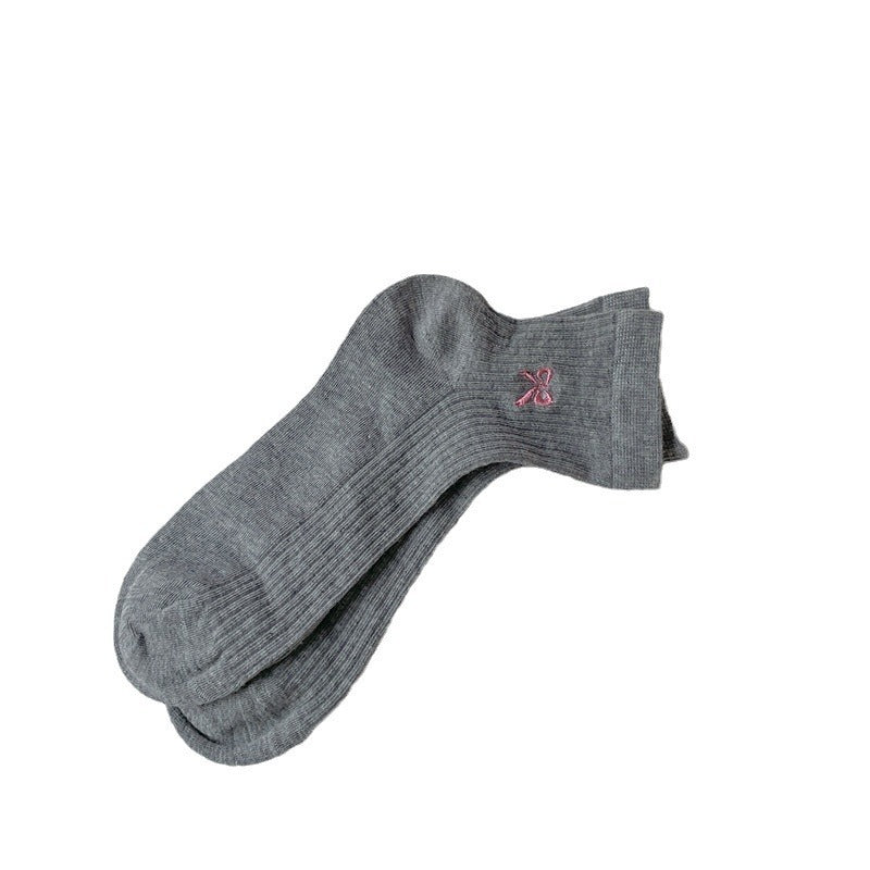 Bow Embroidered Short Thin Socks 3ed1d327 ab2a 4d38 8f03 5fe418a74481