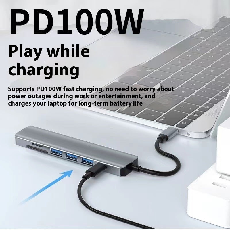 Type-c 7-in-1 Expansion Dock HDMI Projection Screen Usb Hub30 Multi-function Cable Seperater - 图片 3