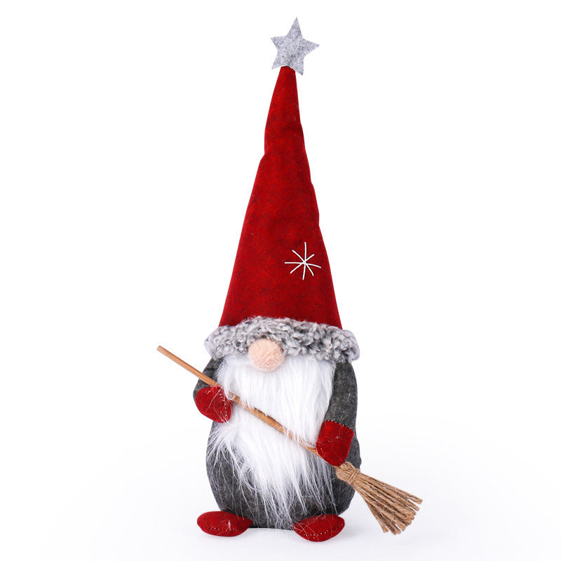 Cute Braids Faceless Plaid Hooded Forest Old Man Doll Home Plush Desktop Decoration 3f07f88b 7064 49b8 bb8d 43c10fb1de04