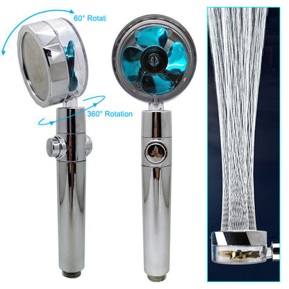 Propeller Driven Shower Head With Stop Button And Cotton Filter Turbocharged High Pressure Handheld Shower Nozzle 3f0c3412 4a
