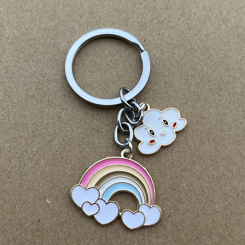 Women's Simple White Cloud Rainbow Key Chain 3f1a4e50 f658 49c6 ba38 35f61fb4aeae