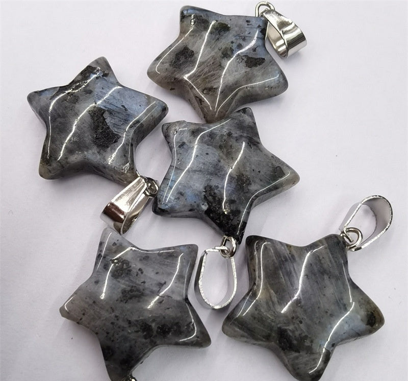 Natural Stone Crystal Agate Shuangbu Face Five-pointed Star Pendant 3f1bfdb6 0da3 46d7 b7ea 3b89a5426c03 fine