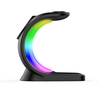 4 In 1 Magnetic Wireless Charger Fast Charging For Smart Phone Atmosphere Light Charging Station For Airpods Pro I-phone Watch - HD Wireless Product #6