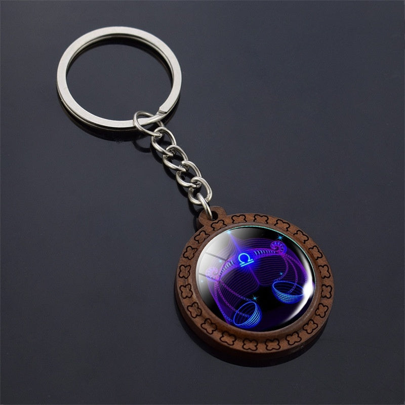 Constellation Keychain Wood Carved Time Gem Pendant 3f35881e 6d65 4a9b 8c2f 6b925f22bafc