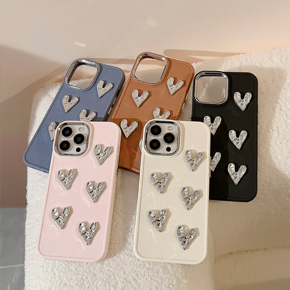 Pleated Metallic Electroplating Heart Mobile Phone Shell 3f38fb29 92d1 4e38 966c edc2da75a20c