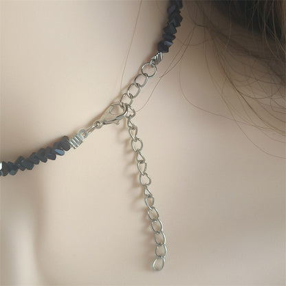 European And American Hand-woven Beads Black Love Crystal Necklace Female Korean Style 3f6e79b9 fb07 44f7 b72d e7d60aa7a1fe