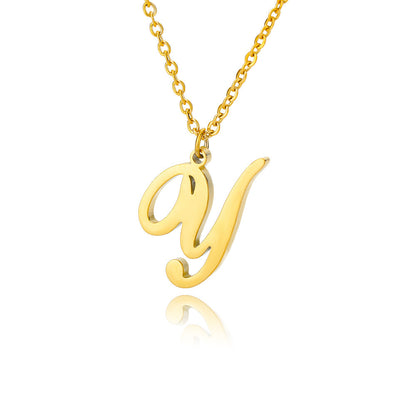 Stainless Steel 26 English Letter Necklace 3f90d8fe 0994 48c0 91dc 4b0bc714a1b9