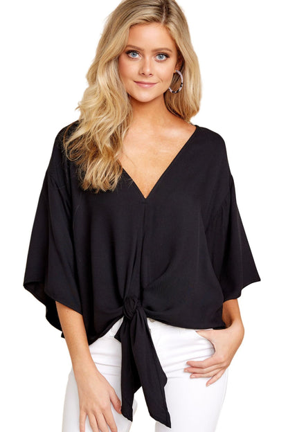 New V Neck Blouse Women Leopard Print Shirts Floral Tie Front Blouses Batwing Summer Oversize Ladies Tops 3f987383 3b83 4f6d 
