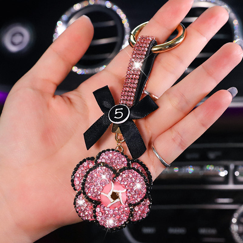 Camellia Diamond Pendant For Car Key Chain 3ffab2c9 2e0a 4eef b3af d90aa9774155
