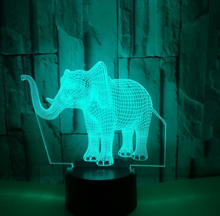 New elephant 3D light Colorful touch 3D LED visual light Gift decoration 3D small table lamp 4002860591522