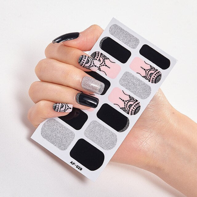 Solid Colors And Creative Nail Art Creative Women Salon Nail Decoration Fashion Nail Polish Nails Sticker Designer Nail Strip
