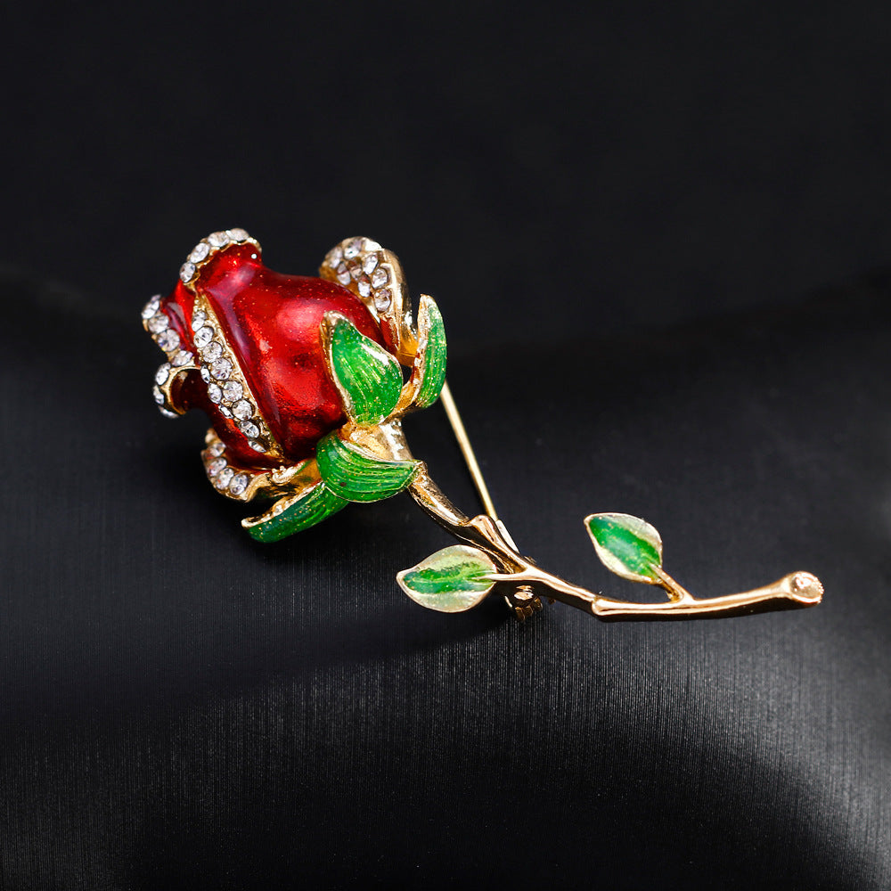 Delicate rose flower brooch ladies corsage 4024913514304