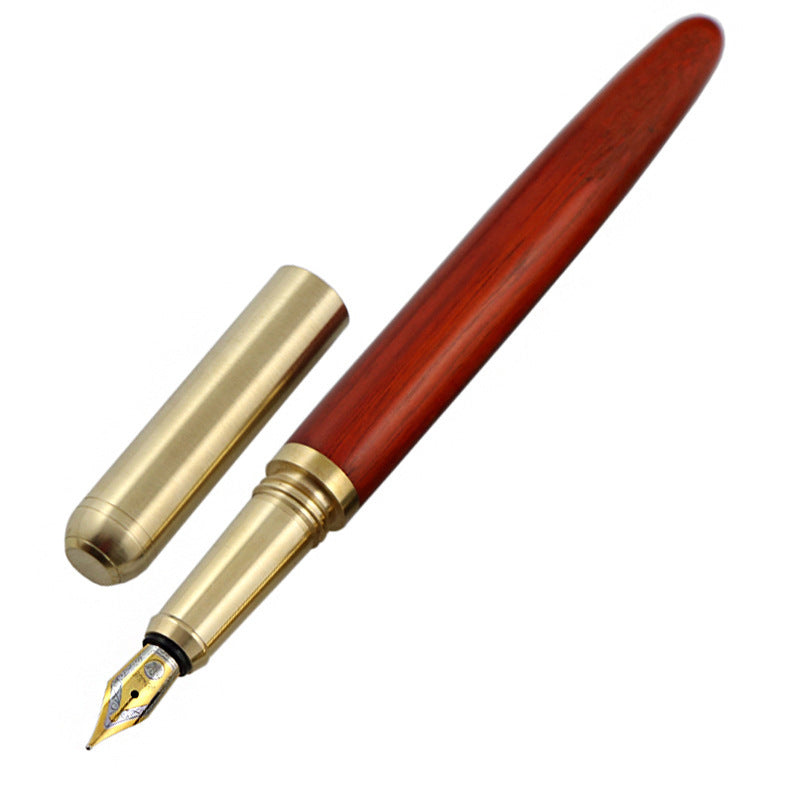 African Rosewood Vintage Brass Wood Fountain Pen - 图片 6