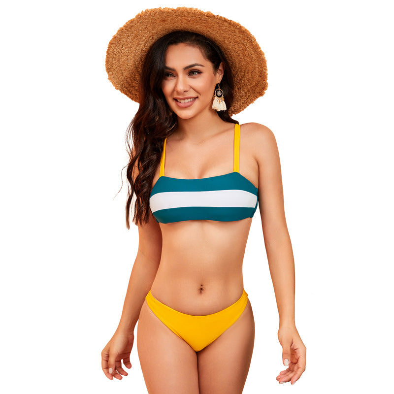 Women's Striped Suspender Triangle Bikini Swimsuit 402fc98a 7f5c 4206 a823 530ff02c7b89