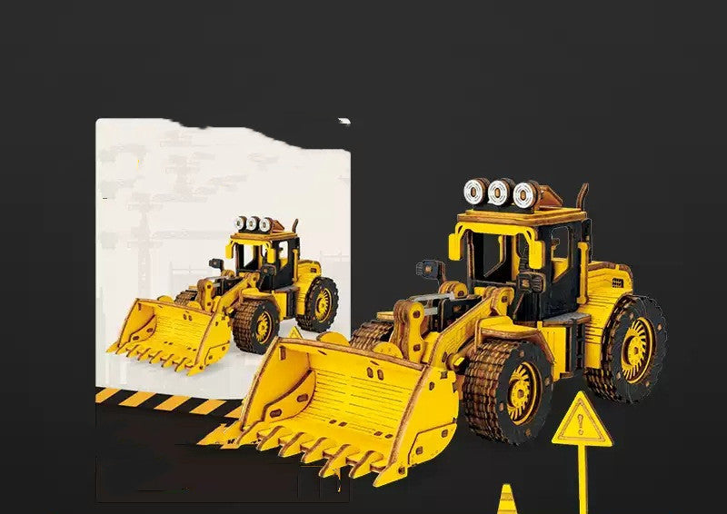 3d Three-dimensional Puzzle Wooden Assembly Power Engineering Vehicle - HD Wireless Product #3
