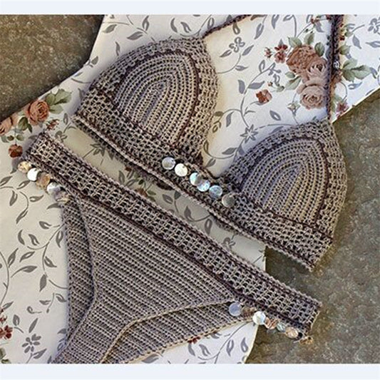 Foreign Trade New Knitted Bikini, Europe And America Beach Shell, Mermaid Lady Split Sexy Swimsuit Set 4038310848 2040092894