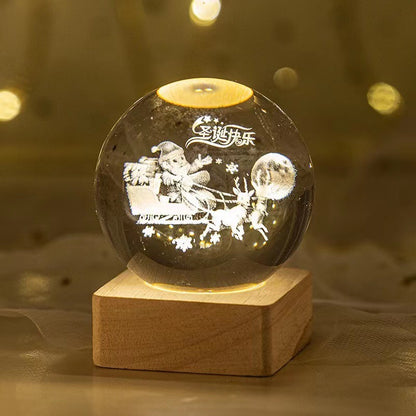 Luminous Starry Sky And Planets Moon Moon Crystal Ball Small Night Lamp Projection Ambience Light Creative Gift New Strange G