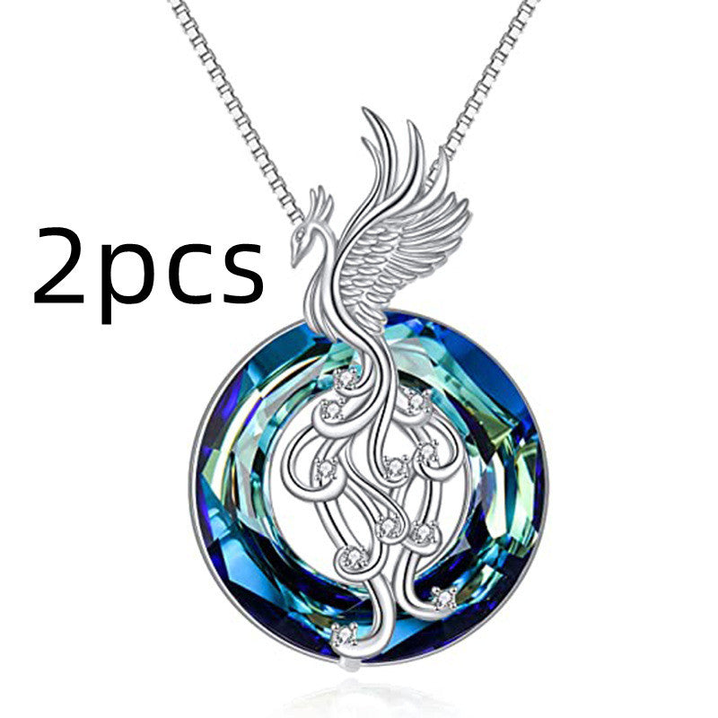 New Firebird Crystal Pendant Necklace Women's Colorful Phoenix Earrings 40570ca6 c067 4839 aecc bcb2a9a5466b