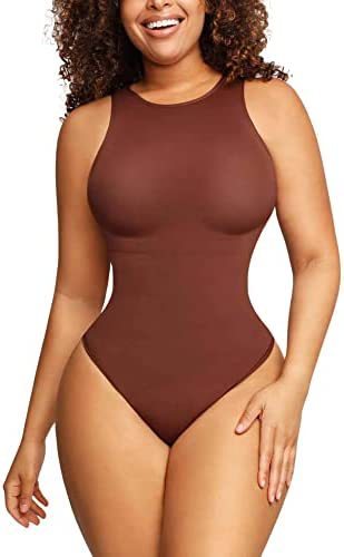 Belly Contraction Body Shaper Solid Color Round Neck Jumpsuit 405d86cb 21c8 4249 8cb4 9139dc67be87