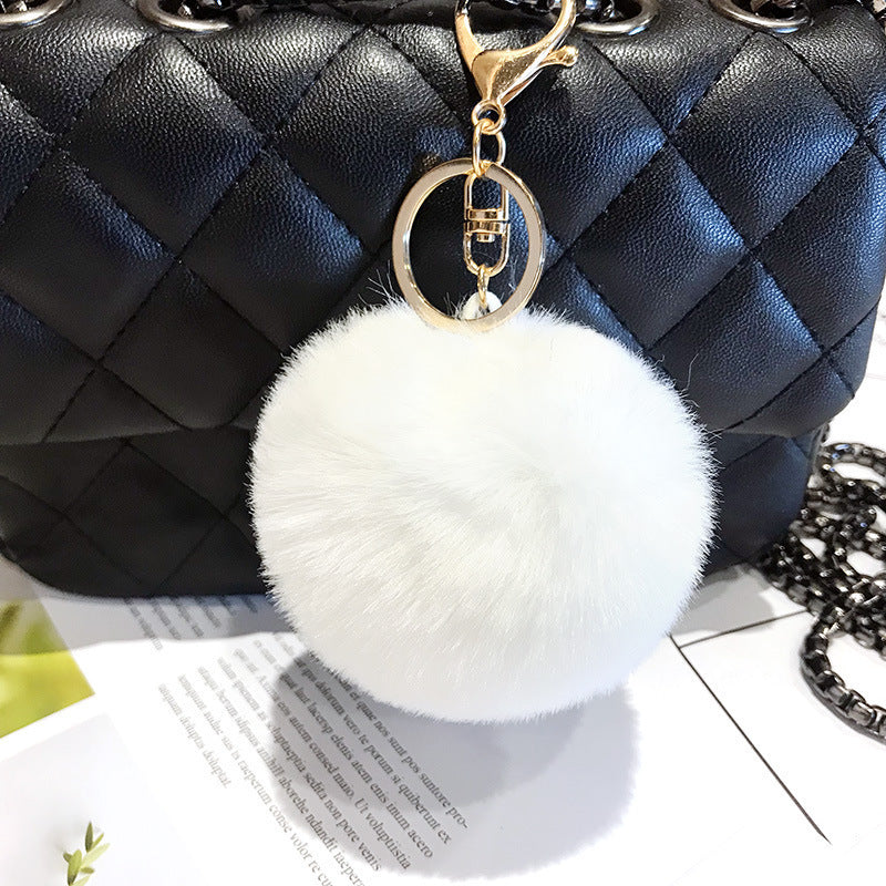 Imitated lazy rabbit fur ball car keychain pendant 4066550544222