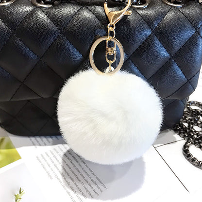 Imitated lazy rabbit fur ball car keychain pendant 4066550544222