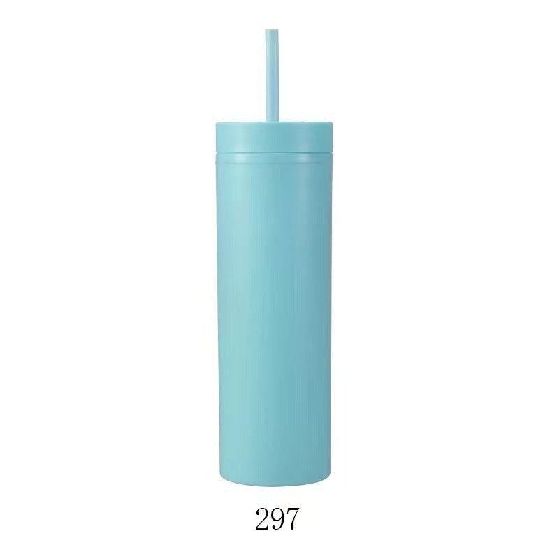 Double Layer AS Plastic Straight Body Multicolor Frosted Straw Cup 407c5e2f 64c2 4433 a9b3 ce52f32774bf