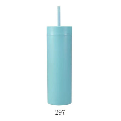 Double Layer AS Plastic Straight Body Multicolor Frosted Straw Cup 407c5e2f 64c2 4433 a9b3 ce52f32774bf